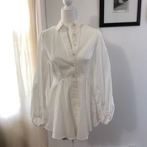 Free people white button down shirt